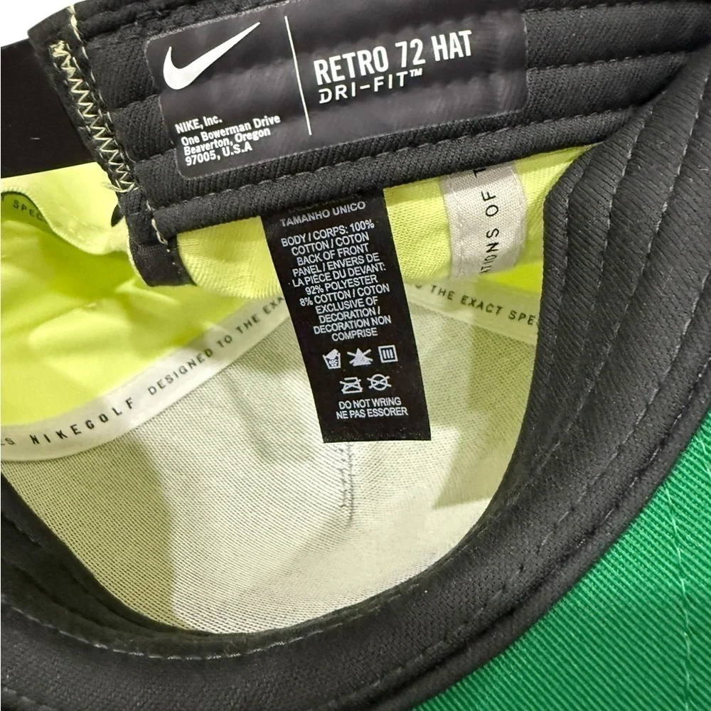 Nike Golf Retreat 72 Performance Snap Back Embroidered Nike Swoosh Logo Lime